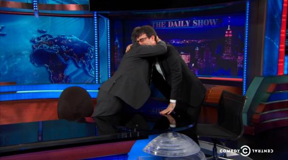 Jon Stewart and John Oliver on The Daily Show last night