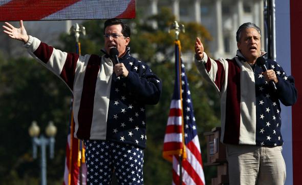 106372111-comedians-steven-colbert-and-jon-stewart-perform-at-the