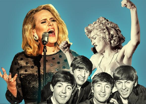 adele, the beatles and madonna.