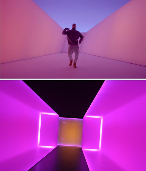 Drake&acirc;&#128;&#153;s Hotline Bling, top, and James Turrell.,Drake&rsquo;s Hotline Bling, top, and James Turrell.