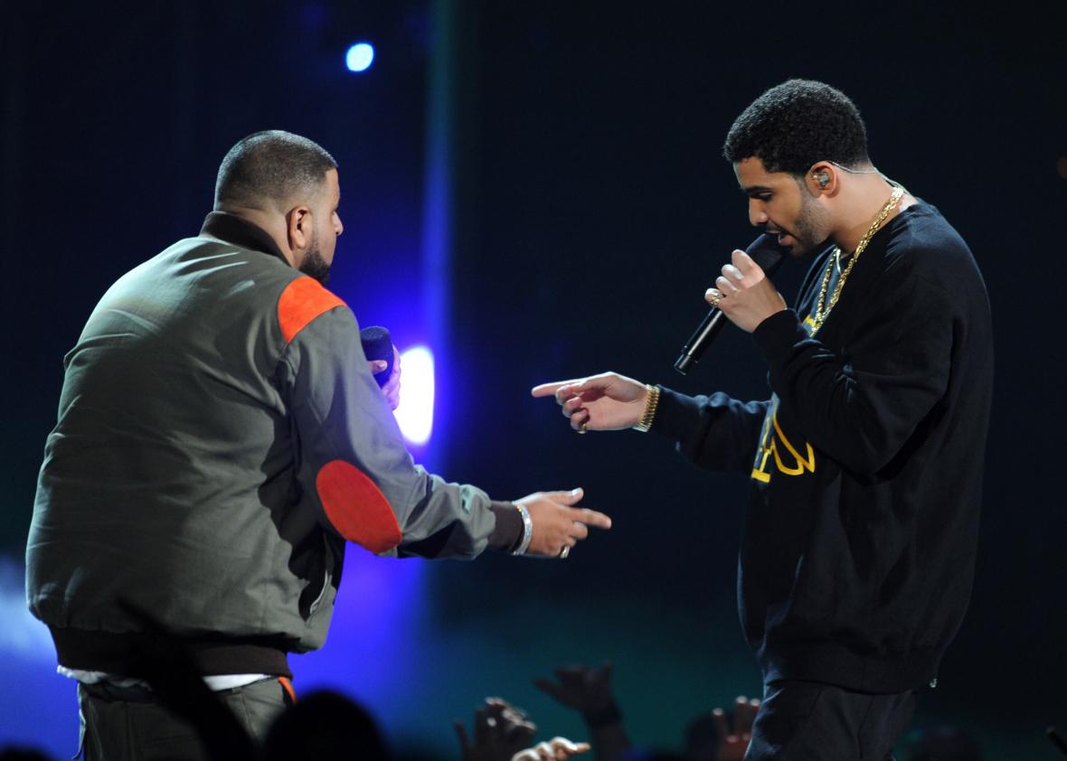 DJ Khaled and Drake, doing what they do best.