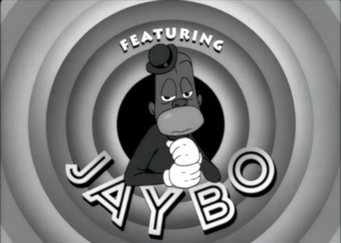 The video for “The Story of OJ” depicts Jay Z amid imagery inspired by old racist cartoons from Fleischer Studios, Warner Bros., Disney, and others. The video for “The Story of OJ” depicts Jay Z amid imagery inspired by old racist cartoons from Fleischer Studios, Warner Bros., Disney, and others.