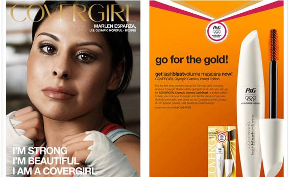 Cover Girl ad featuring American boxer Marlen Esparza.