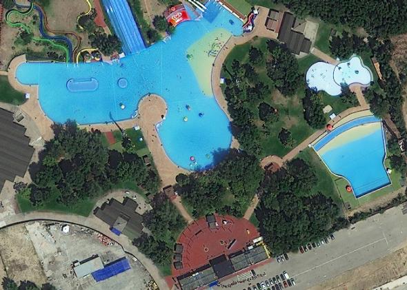 Madrid swimming pool as viewed from DigitalGlobe satellite