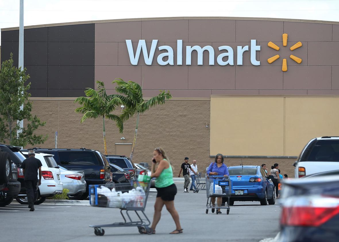  A Walmart store in Miami on Aug. 18, 2015. Walmart is interested in using drones to help customers get to their cars, among other things.