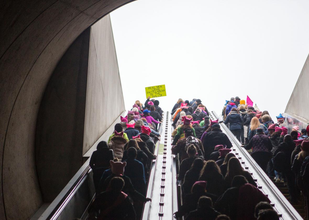 632290776-protesters-arrive-at-the-capital-south-metro-station