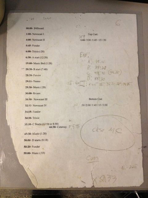 The directors&rsquo; cheat sheets at some NPR shows have been used so much that they're in tatters. 