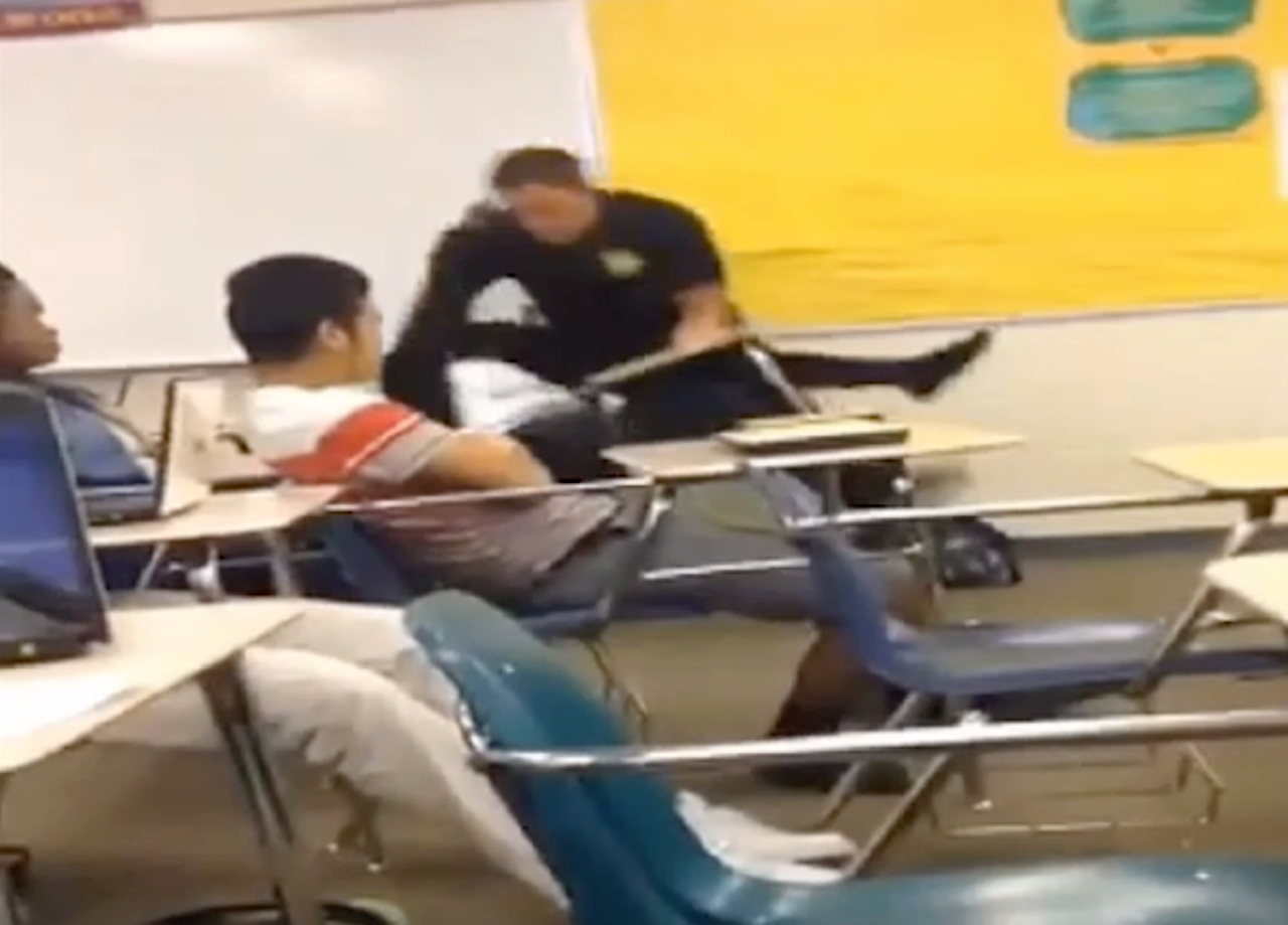 Spring Valley high school video Officer throws female student to