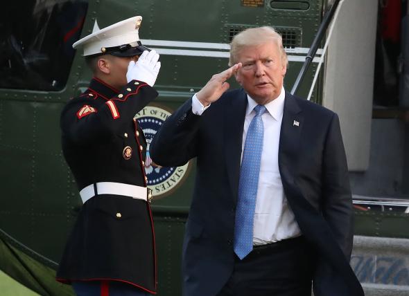 President-Trump-Arrives-Back-At-The-White-House--After-Speaking-On-Tax-Reform-In-Indianapolis