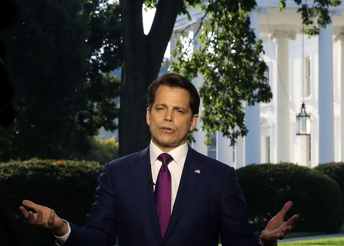 White-House-Communications-Director-Anthony-Scaramucci-Interviewed-By-Television-Reporter-At-The-White-House