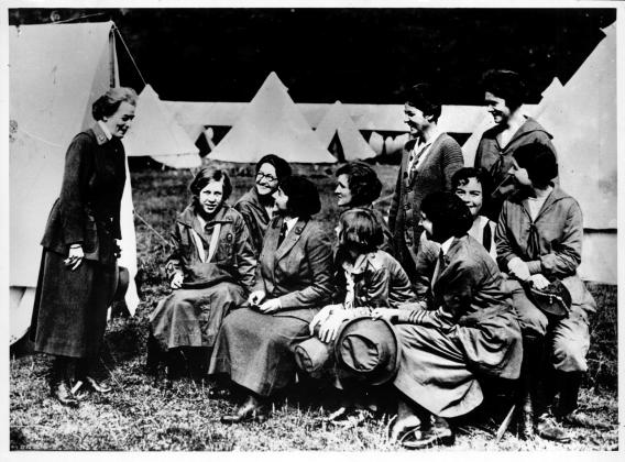 Juliette Gordon Low with Girl Scouts