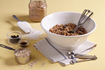 Dry ingredients for Toffee-Brown Butter Oatmeal Cookies