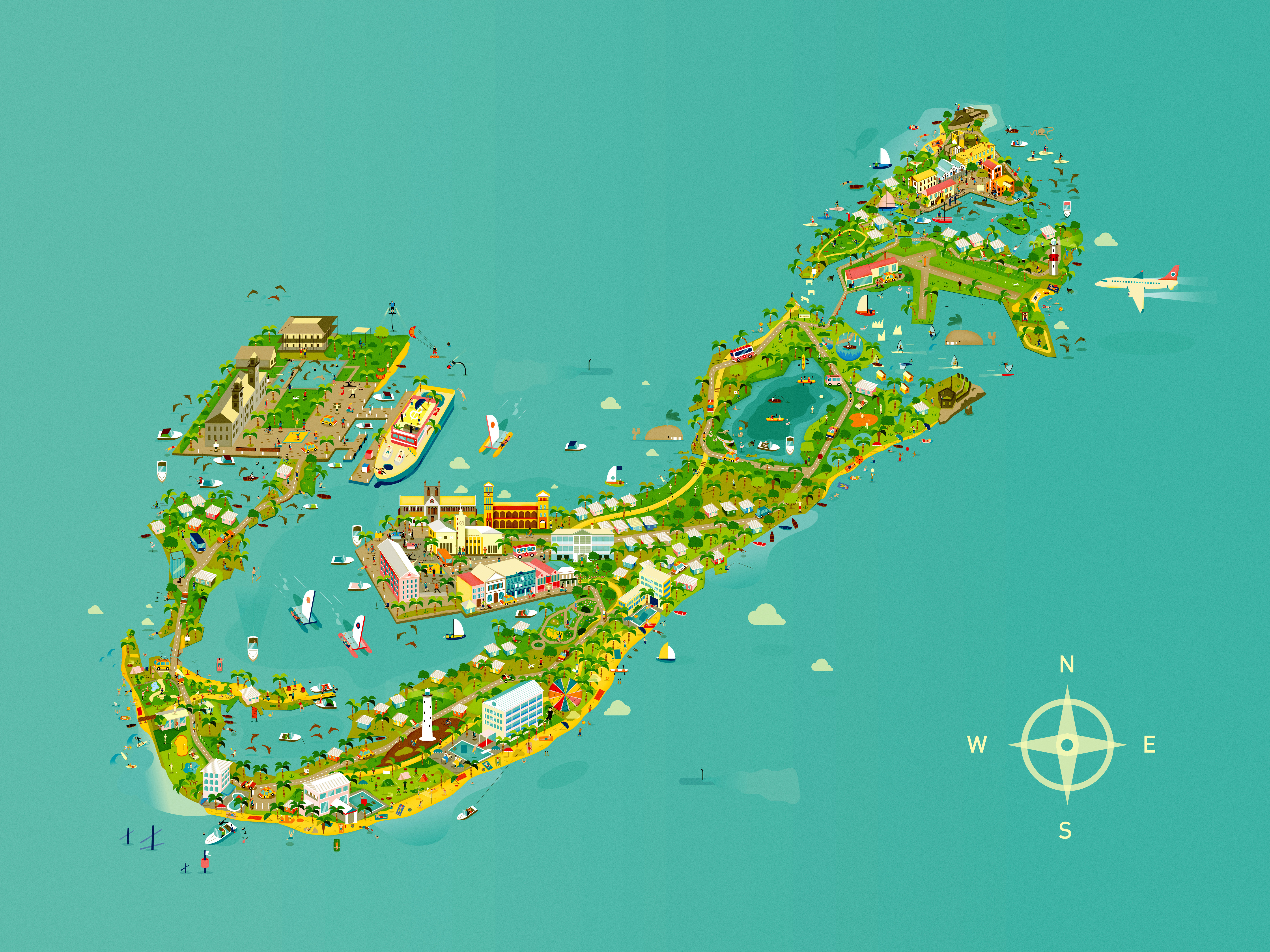 Bermuda tourist map of island