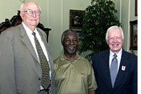 Bill Gates Sr., South African President Thabo Mbeki, and Jimmy Carter
