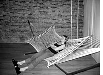 Eva, my roommate, taking a break from the installation of  the art party