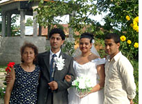 A Roma couple celebrate their wedding