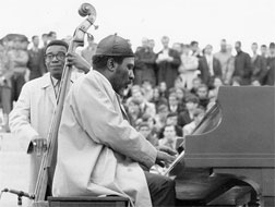 Thelonious Monk with bassist Larry Gales in 1967. Click Image to expand.