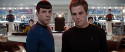 Spock (Zachary Quinto, left) and James T. Kirk (Chris Pine) in Star Trek. Click image to expand.