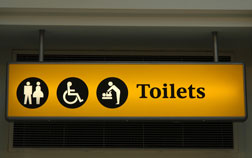The unusual toilet icon found at Heathrow. Click image to expand.