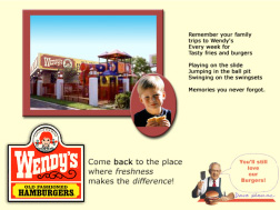 The fake Wendy&rsquo;s ad used by Loftus, 2006. Click image to expand.