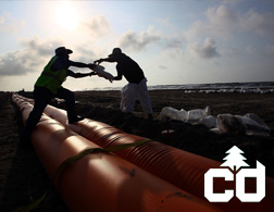 Oil spill clean up. Click image to expand.