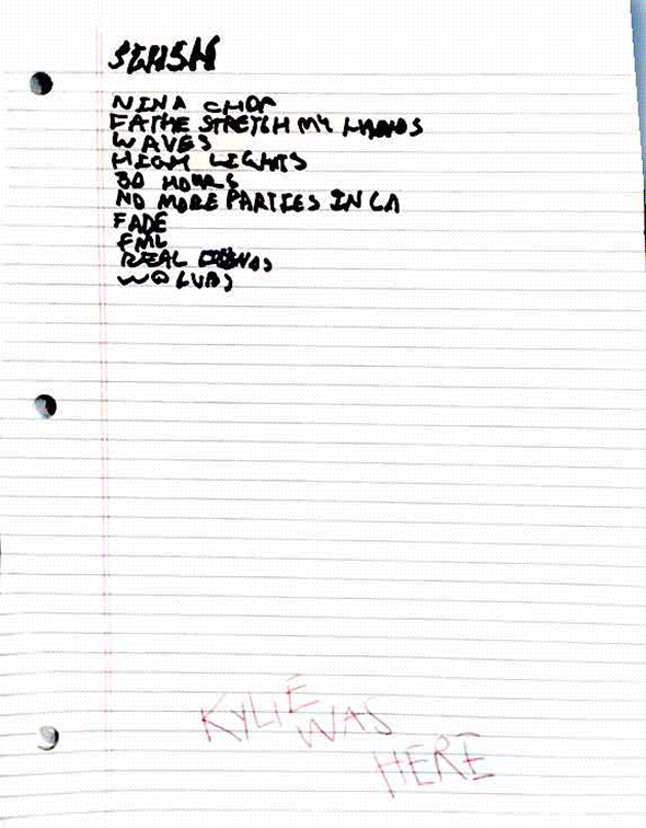Kanye West’s Waves notepad and track list, annotated.