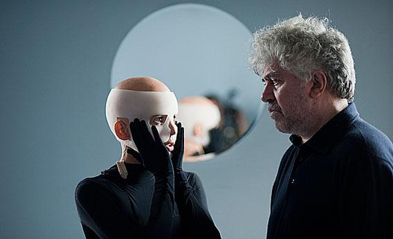 Elena Anaya and Pedro Almod&oacute;var on set of &quot;The Skin I Live In&quot;