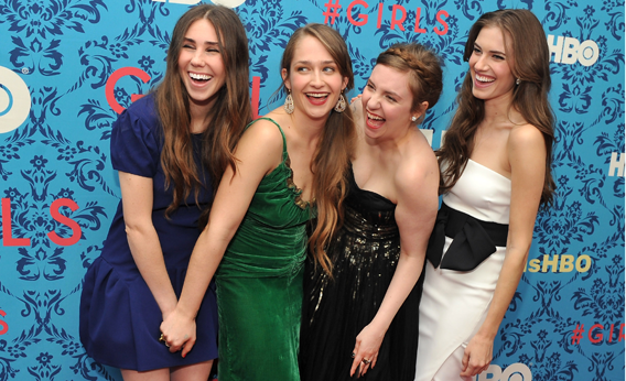 Zosia Mamet, Jemima Kirke, Lena Dunham, and Allison Williams attend the HBO with The Cinema Society host the New York premiere of HBO's 'Girls' on April 4, 2012 in New York City. 