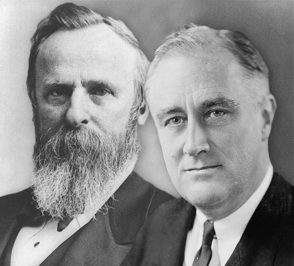 Rutherford B. Hayes and Franklin D. Roosevelt. 