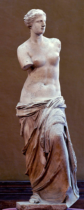 &ldquo;Venus de Milo&rdquo; (Aphrodite from Melos). Parian marble, ca. 130-100 BC. Found in Melos in 1820.