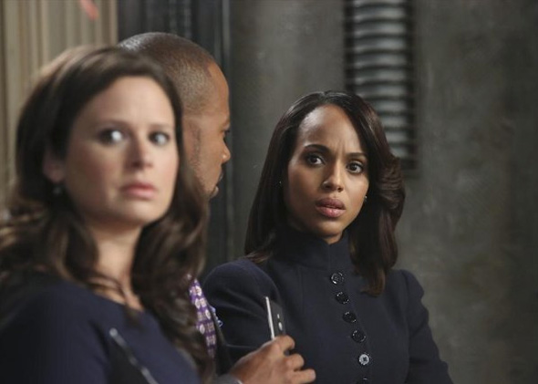Kerry Washington, Columbus Short and Katie Lowes in Scandal.