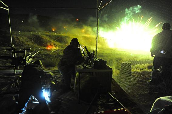 Night shooting at the Big Sandy Machine Gun Shoot in March. 