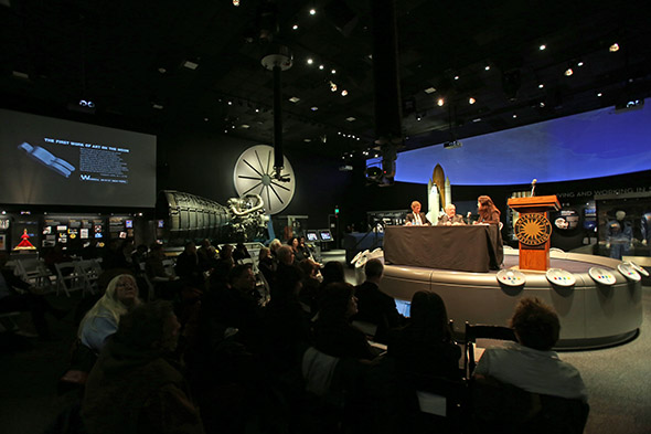 Van Hoeydonck at the Air and Space Museum&rsquo;s new Moving Beyond Earth gallery, Dec. 12, 2013.