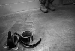 This image reviewed by the US military shows the floor shackles within the solitary recreation room in Cell Block C in the &quot;Camp Five&quot; detention facility of the Joint Detention Group at the US Naval Station in Guantanamo Bay, Cuba, January 19, 2012.