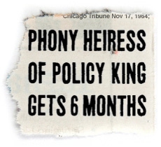MOCKUP OF TRIBUNE HEADLINE: Phony Heiress