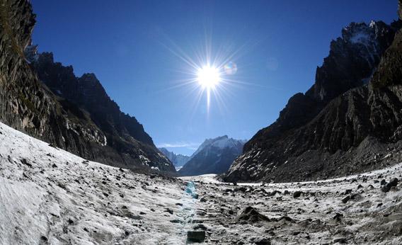 The &quot;Mer de Glace&quot;, France longest glacier.