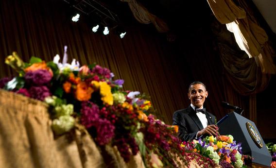 President Obama delivers remarks at the 2012 White House Correspondents' Association Dinner held at the Washington Hilton in April in Washington, DC. 