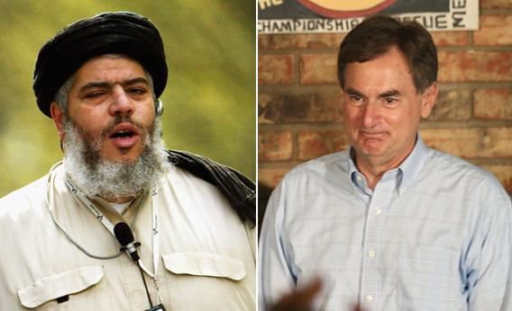 Muslim Cleric Abu Hamza and U.S. Senate Candidate Richard Mourdock.