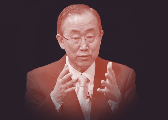 United Nations Secretary-General Ban Ki-moon speaking last week at the Asia Society in New York.