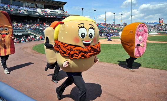120628_SN_MascotRace_MAINAR The Lehigh Valley IronPigs' Pork Racers, Allentown, Pa.
