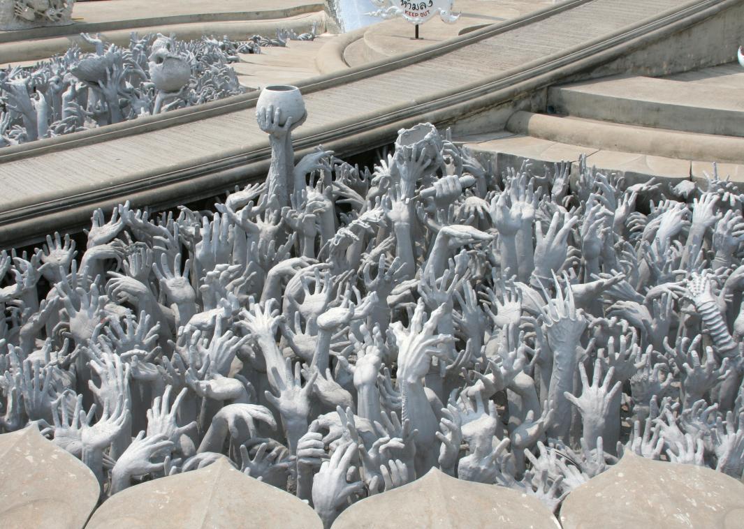 Wat Rong Khun, or the White Temple, in Chiang Rai, Thailand