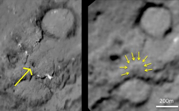 impact crater on Tempel 1