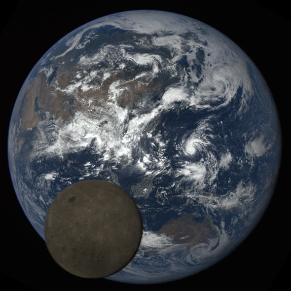 Moon transits Earth