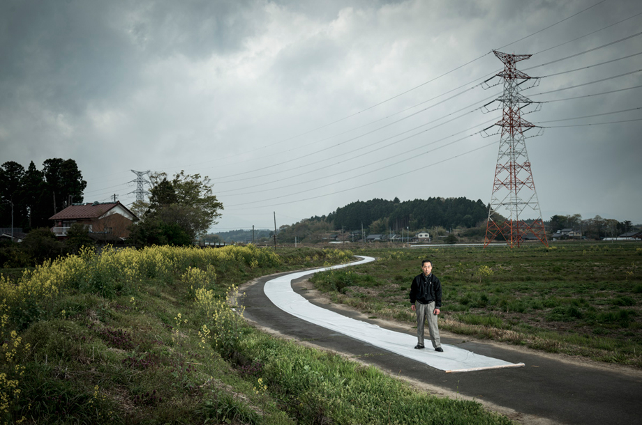 Photograph taken in the evacuated town of Haramachi within the 20 km zone around the Fukushima plant. Immediately after the nuclear accident, the government announced the forced evacuation of the area leading to traffic jams on the roads in the opposite direction to the plant.