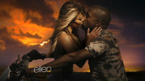 Kanye West and Kim Kardashian in &quot;Bound 2.&quot;