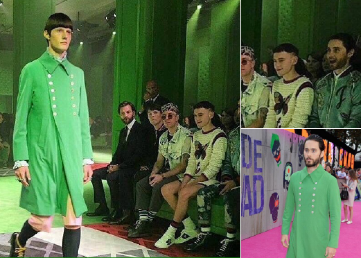 Jared Leto and his green coat, a love story (PHOTOS).