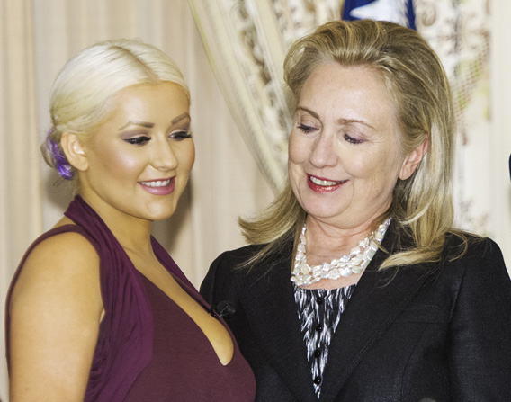 Christina Aguilera and Hillary Clinton.