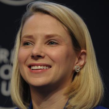 Marissa Mayer, now CEO of Yahoo, at the World Economic Forum in Davos on Jan. 22, 2014.