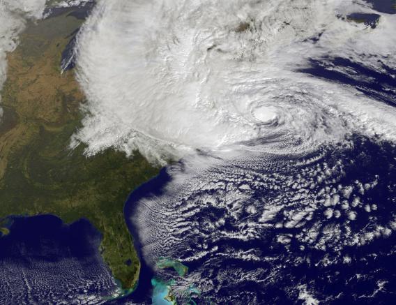 NASA Hurricane Sandy satellite image