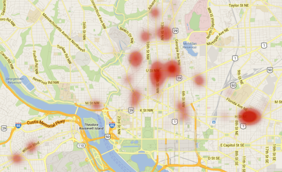 Washington DC hipster map